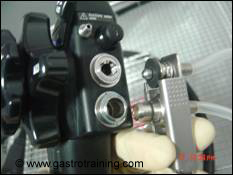 Pentax: Suction cylinder on top and air/water cylinder at bottom