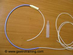 The NJT is passes easily through the re-routing catheter when lubricated with silicone oil